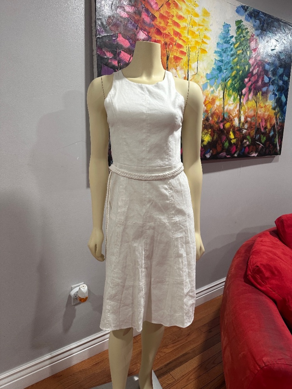 Alice and Olivia Linen - Blend Tie  Mini Dress